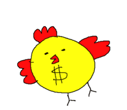 Happy Chicken gold sticker #11782702