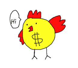 Happy Chicken gold sticker #11782703