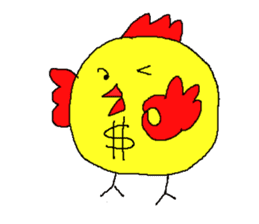 Happy Chicken gold sticker #11782717