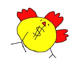 Happy Chicken gold sticker #11782728
