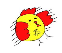 Happy Chicken gold sticker #11782739