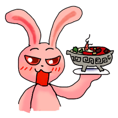 Pink Grumpy Rabbit-Food Lover