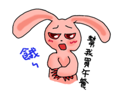 Pink Grumpy Rabbit-Food Lover sticker #11783707