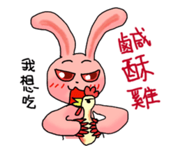 Pink Grumpy Rabbit-Food Lover sticker #11783714