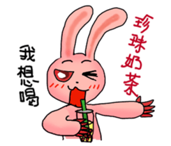Pink Grumpy Rabbit-Food Lover sticker #11783715
