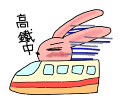 Pink Grumpy Rabbit-Food Lover sticker #11783724