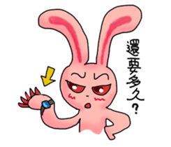 Pink Grumpy Rabbit-Food Lover sticker #11783730