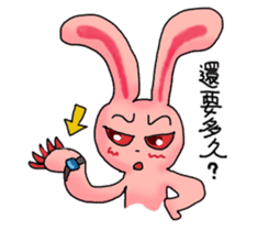 Pink Grumpy Rabbit-Food Lover sticker #11783730