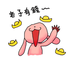 Pink Grumpy Rabbit-Food Lover sticker #11783731