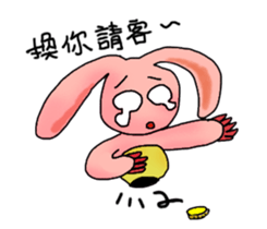 Pink Grumpy Rabbit-Food Lover sticker #11783732