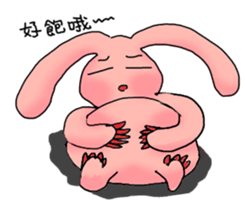 Pink Grumpy Rabbit-Food Lover sticker #11783735