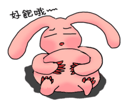 Pink Grumpy Rabbit-Food Lover sticker #11783735