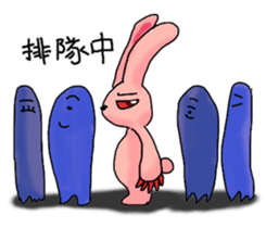 Pink Grumpy Rabbit-Food Lover sticker #11783737