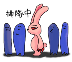 Pink Grumpy Rabbit-Food Lover sticker #11783737