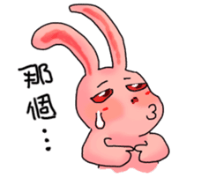 Pink Grumpy Rabbit-Food Lover sticker #11783740