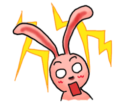 Pink Grumpy Rabbit-Food Lover sticker #11783741