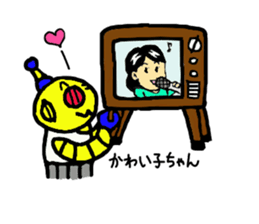 a retro robot sticker #11784070