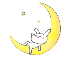 Morning and evening of the rabbit sticker #11784741