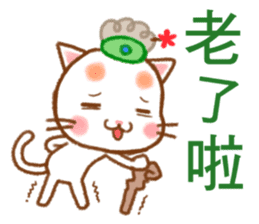 Orange Orange Cat grandmother Little HE sticker #11787487