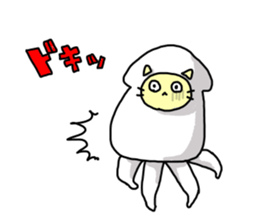 Squid cat but something!? sticker #11789570