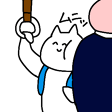 The cat is so cute and tired sticker #11792718