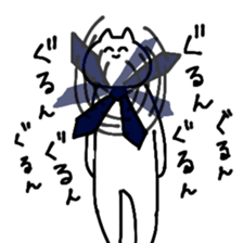 The cat is so cute and tired sticker #11792720