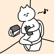 The cat is so cute and tired sticker #11792723