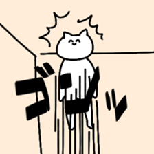 The cat is so cute and tired sticker #11792724