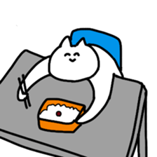 The cat is so cute and tired sticker #11792727