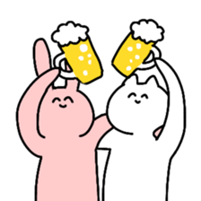 The cat is so cute and tired sticker #11792734