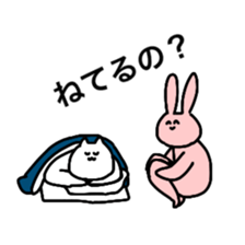 The cat is so cute and tired sticker #11792737