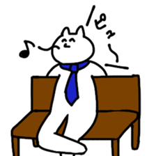 The cat is so cute and tired sticker #11792739