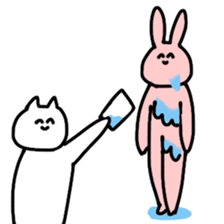 The cat is so cute and tired sticker #11792743