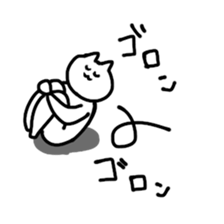 The cat is so cute and tired sticker #11792748