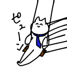 The cat is so cute and tired sticker #11792750