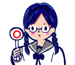 Serious high school girl sticker #11792798