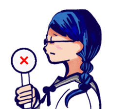 Serious high school girl sticker #11792799