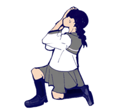 Serious high school girl sticker #11792802