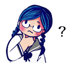 Serious high school girl sticker #11792804