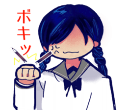 Serious high school girl sticker #11792805