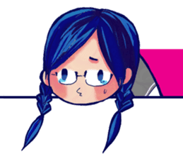 Serious high school girl sticker #11792806