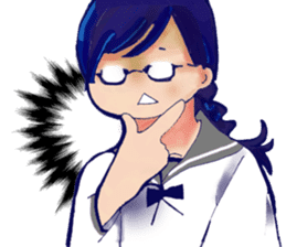 Serious high school girl sticker #11792807