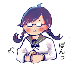 Serious high school girl sticker #11792808