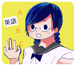 Serious high school girl sticker #11792811