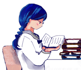 Serious high school girl sticker #11792817