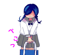 Serious high school girl sticker #11792822