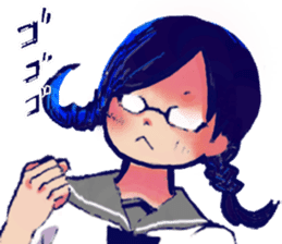 Serious high school girl sticker #11792826