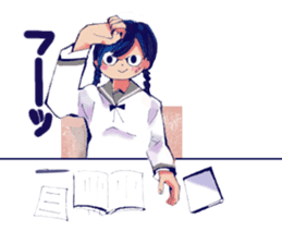 Serious high school girl sticker #11792827