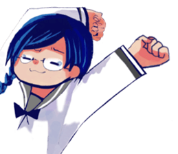 Serious high school girl sticker #11792829