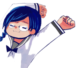 Serious high school girl sticker #11792829